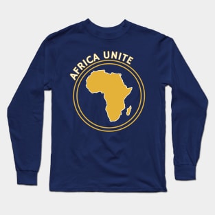 Africa Unite Gold and White Long Sleeve T-Shirt